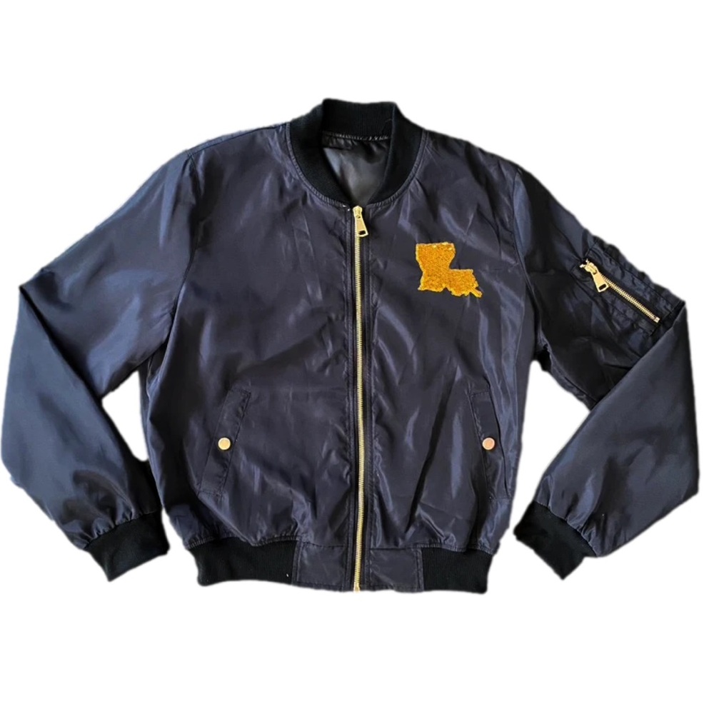 Sparkle City Who Dat Bomber Jacket